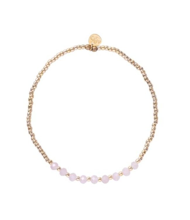 A BEAUTIFUL STORY •• Armband Proud Rozenkwarts Goudkleurig from De Groene Knoop