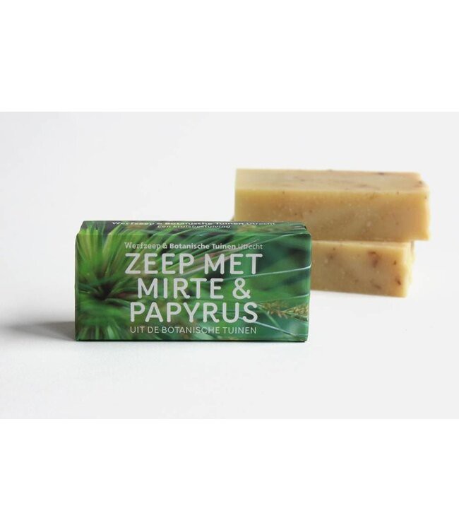 WERFZEEP •• Botanische Tuinenzeep - mirte & papyrus from De Groene Knoop