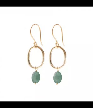 A BEAUTIFUL STORY •• Graceful Aventurijn Goud Oorbellen from De Groene Knoop