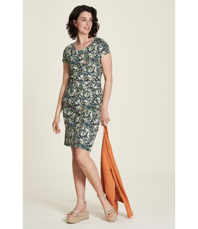 Tranquillo •• Waisted Jersey Dress | Banana from De Groene Knoop