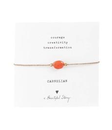 A BEAUTIFUL STORY Gemstone Card Carnelian Gold via De Groene Knoop