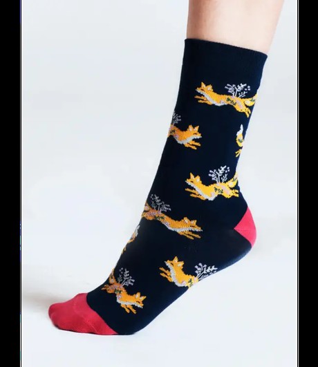 THOUGHT  •• Bess Fox Bamboo Socks | Navy from De Groene Knoop