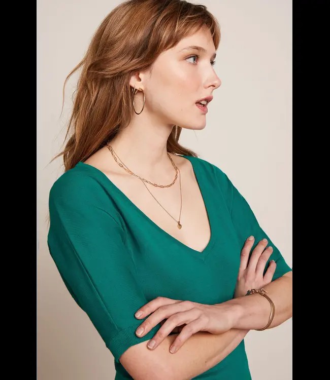 KING LOUIE •• Valentina Top Club | Kayaking Green Short Sleeve from De Groene Knoop