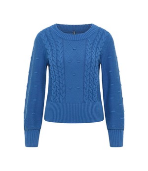 Tranquillo ••  Getailleerde Gebreide Trui  | sapphire from De Groene Knoop