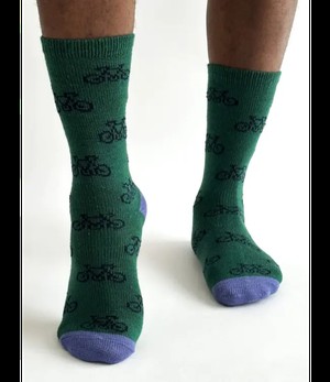 THOUGHT  •• heren sok Erskine Bike Wool Socks | dark green from De Groene Knoop
