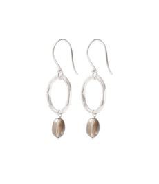 A BEAUTIFUL STORY •• Graceful Smokey Quartz zilver Oorbellen via De Groene Knoop
