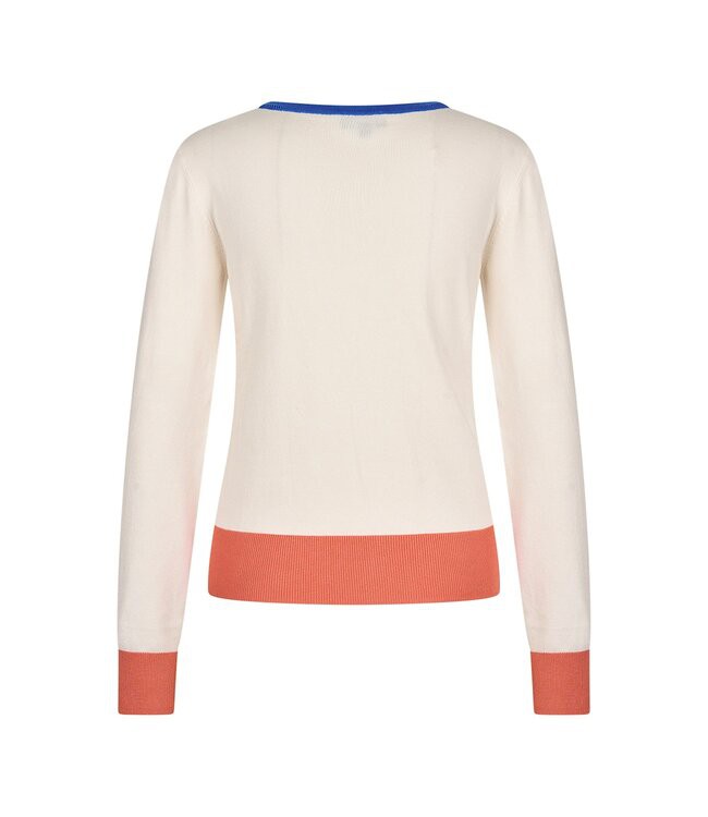 ZILCH •• Cardigan Round Neck | Multi Off White from De Groene Knoop