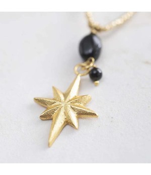 A BEAUTIFUL STORY •• Blessing Zwarte Onyx Goud Ketting from De Groene Knoop