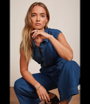KING LOUIE •• Amy Jumpsuit Chambray | Denim Blue from De Groene Knoop