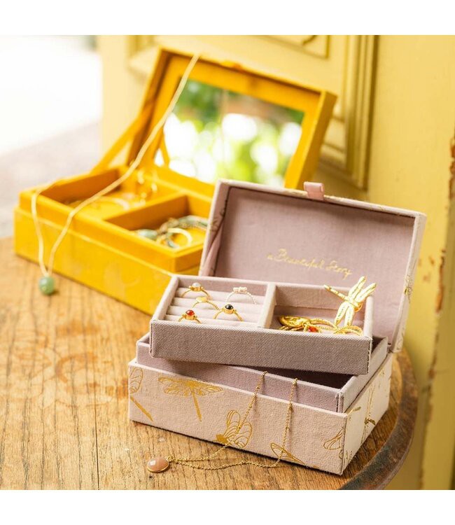 A BEAUTIFUL STORY •• Jewelry Box Large | Ginko Yellow with mirror from De Groene Knoop