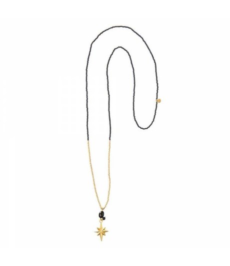 A BEAUTIFUL STORY •• Blessing Zwarte Onyx Goud Ketting from De Groene Knoop