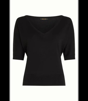 KING LOUIE •• Valentina Top Club | Black Short Sleeve from De Groene Knoop