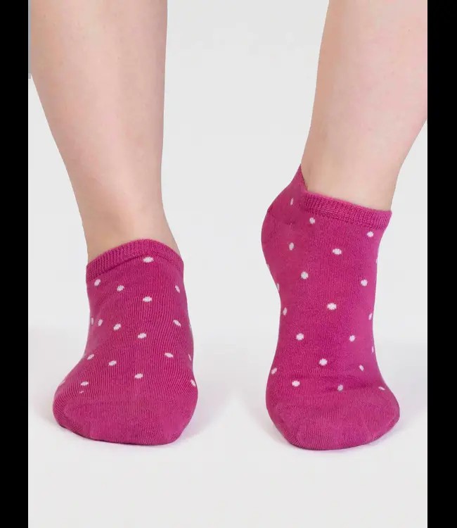 THOUGHT  •• Dottie Spotty Trainer Socks | Raspberry Pink from De Groene Knoop