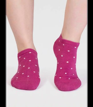 THOUGHT  •• Dottie Spotty Trainer Socks | Raspberry Pink from De Groene Knoop