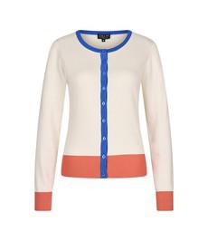 ZILCH •• Cardigan Round Neck | Multi Off White via De Groene Knoop