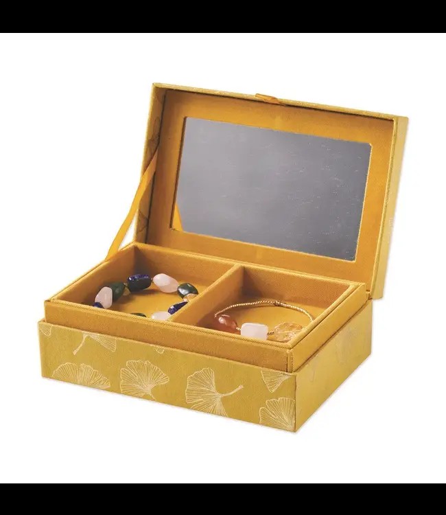 A BEAUTIFUL STORY •• Jewelry Box Large | Ginko Yellow with mirror from De Groene Knoop