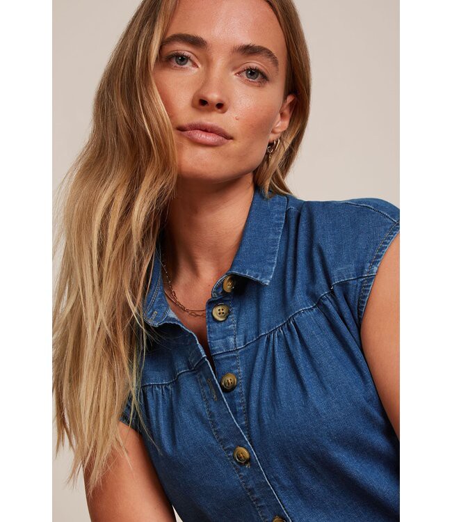 KING LOUIE •• Amy Jumpsuit Chambray | Denim Blue from De Groene Knoop