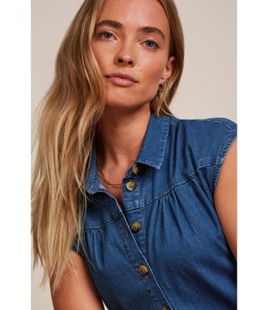 KING LOUIE •• Amy Jumpsuit Chambray | Denim Blue from De Groene Knoop