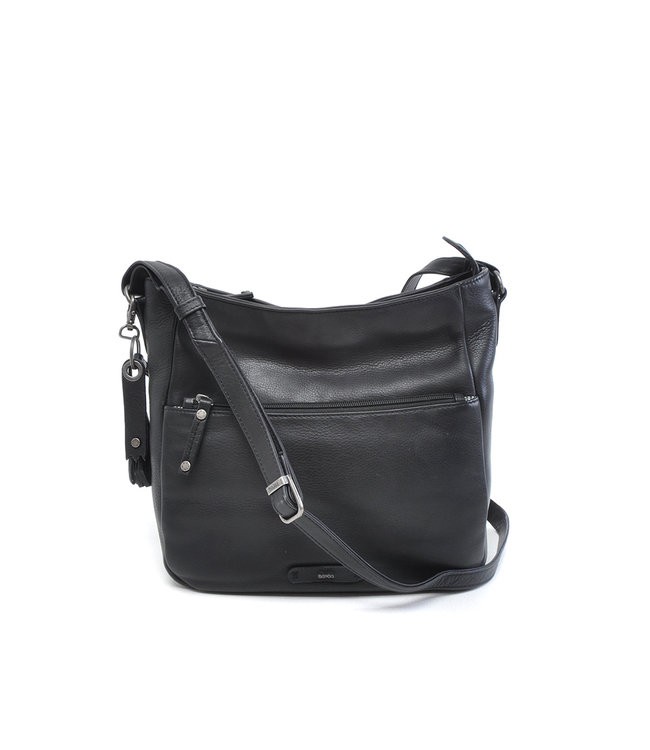 Berba LEREN DAMES CROSS-SHOULDER TAS SCOTCH • black from De Groene Knoop