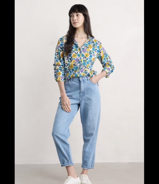 SEASALT CORNWALL •• Larissa Shirt | Zennor Blooms Chalk from De Groene Knoop