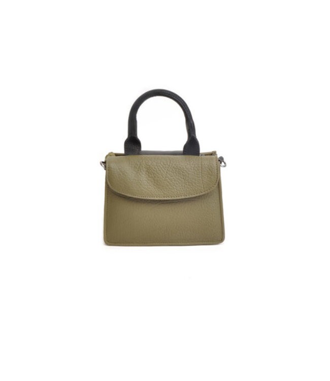 Berba •• Leren mini-bag Chamonix | olive from De Groene Knoop