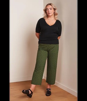 KING LOUIE •• Valentina Top Club | Black Short Sleeve from De Groene Knoop