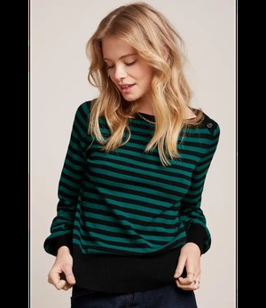 KING LOUIE •• Marie Bell Top Loop Stripe | Peacock Green from De Groene Knoop