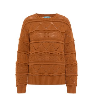 Tranquillo •• Patterned knitted jumper| Caramel from De Groene Knoop