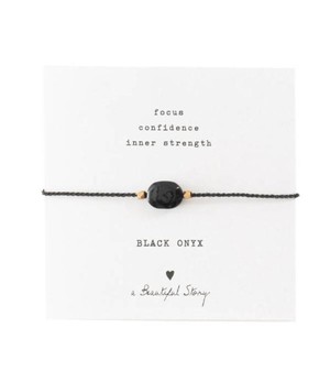 A BEAUTIFUL STORY •• Gemstone Card Black Onyx Gold from De Groene Knoop