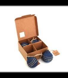 ONLY NATURAL •• papier pulp bal set van 4 | Blauw via De Groene Knoop