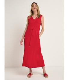 LANIUS •• Maxi jurk GOTS | Red via De Groene Knoop