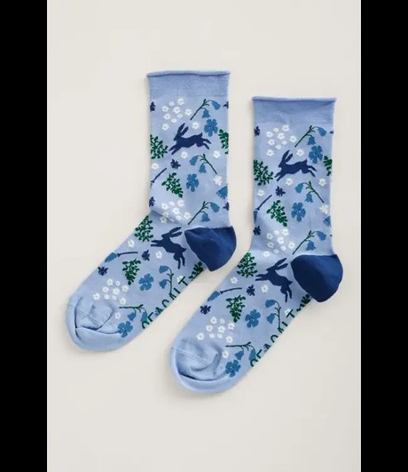 SEASALT CORNWALL •• Women Arty Socks | Woodland Valley Dusty Blue from De Groene Knoop