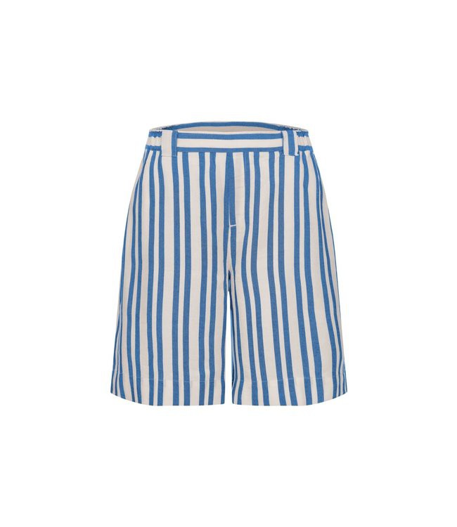 LANIUS •• Gestreepte shorts | bright blue/oatmilk from De Groene Knoop