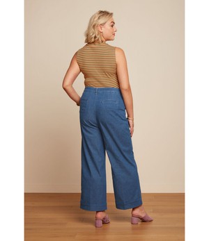KING LOUIE •• Lisa Culotte Chambray | Denim Blue from De Groene Knoop