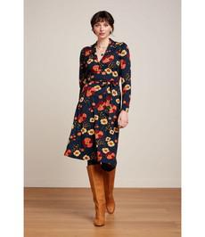 KING LOUIE •• Lola Dress Melody | Evening Blue via De Groene Knoop