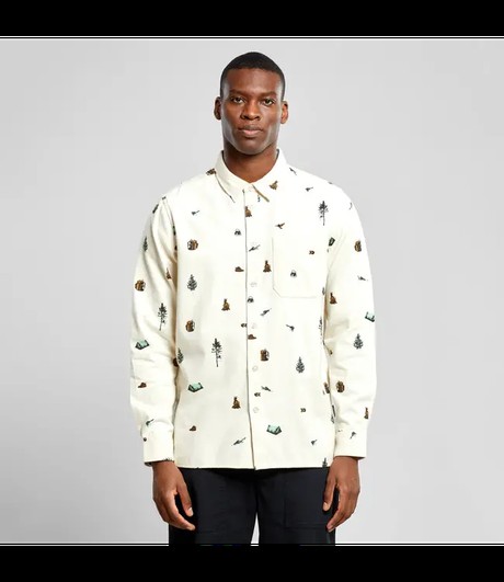 DEDICATED. •• Shirt Rute Hike AOP | Oat White from De Groene Knoop