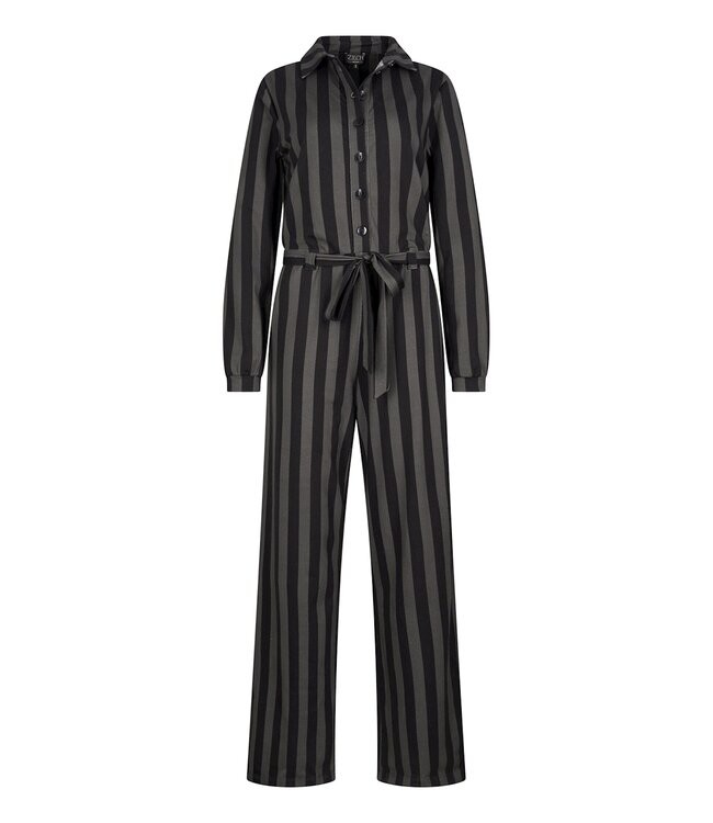 ZILCH •• Jumpsuit | Stripes Black from De Groene Knoop