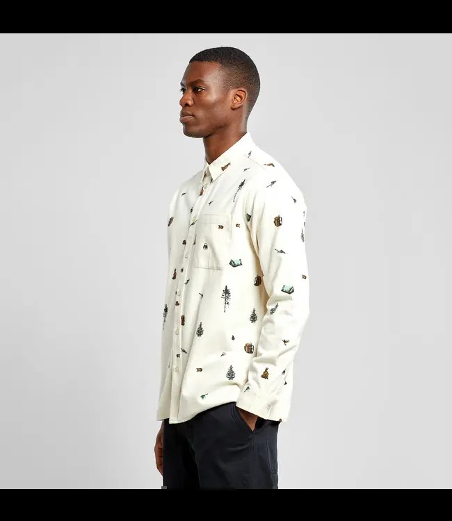 DEDICATED. •• Shirt Rute Hike AOP | Oat White from De Groene Knoop