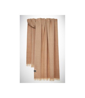 Bufandy •• Brushed Solid Café au Lait | Alpaca Shawl from De Groene Knoop