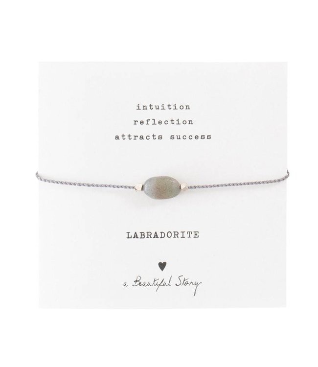 A BEAUTIFUL STORY Gemstone Card Labradorite Silver from De Groene Knoop