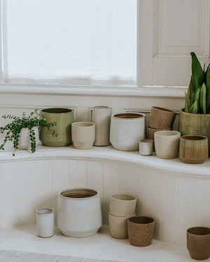 Bloempot, steengoed, wit, Ø 15 cm from Dille & Kamille