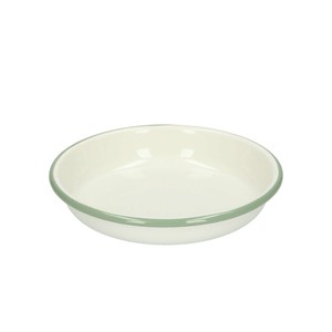 Bord diep, emaille, groengrijs/wit, Ø 15 cm from Dille & Kamille