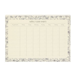 Weekplanner 'Good habits', blauwe bloem, A4 from Dille & Kamille