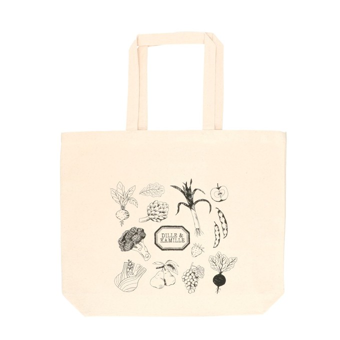 Canvas tas, Dille & Kamille, bio-katoen, groente,groot, 48 x 40 x 10 cm from Dille & Kamille