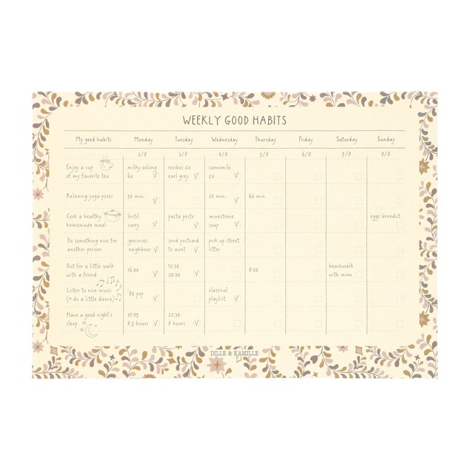 Planner 'Good habits', guirlande, A4, papier from Dille & Kamille