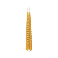 Dinerkaars gedraaid, zonnig geel, 29 cm, set van 2 via Dille & Kamille