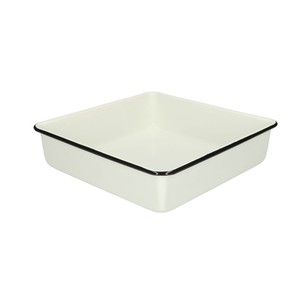 Bakvorm, emaille, zwart/wit, 25 x 25 cm from Dille & Kamille
