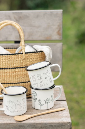 Beker met oor, emaille, Dille & Kamille iconen, 300 ml from Dille & Kamille