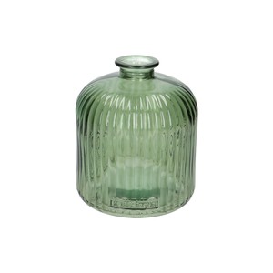 Vaas, groen glas, geribbeld, 18 cm from Dille & Kamille