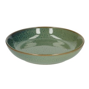 Bord diep reactieve glazuur, steengoed, groen, Ø 22 cm from Dille & Kamille
